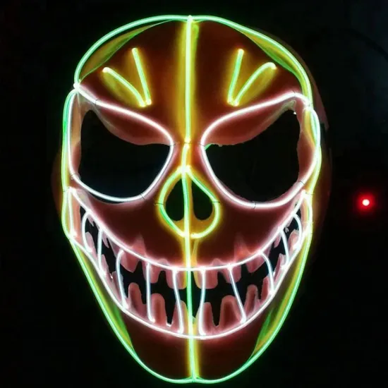 Halloween Cross Skull LED Luminous Mask Horror Decoration Ghost Head Mask Head Set Props Carnival Night 