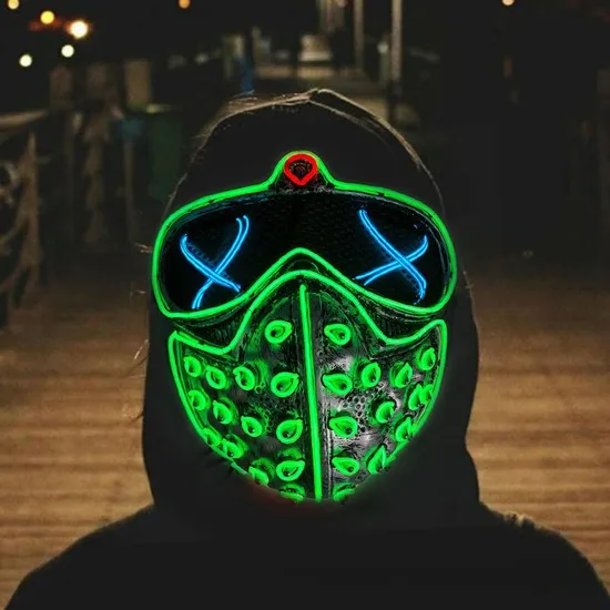2024 Halloween Venom 2 Luminescent Mask European and American Movie Horror Funny Full Face LED Mask Prop 