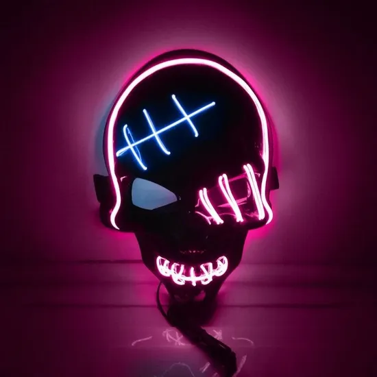 New Clown EL Cold Light Glow Fluorescent Mask Halloween Spooky Spooky Spooky Glow Props 