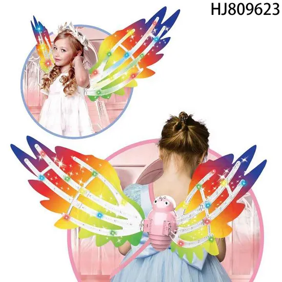 Electric Butterfly Wings Moving Elf Wing with Light Fairy Wings for Kids Birthday Christmas Cosplay Dress up Angel Girls Toy 
