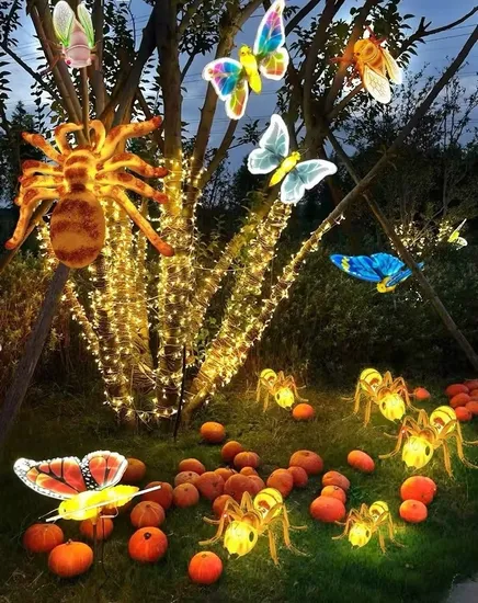 LED Garden Lighting Decoration Waterproof Outdoor Insects Cicada with Glowing Wing 