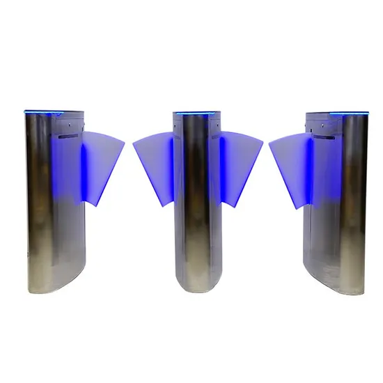 Tempered Glass Faceplate Oval Flap Barrier with Glowing Neon Strips 