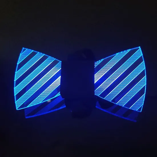 Fashion New Acrylic Luminous Bow Tie Bar Carnival Bungee Party Future Science and Technology Luminous Bow Tie Props 