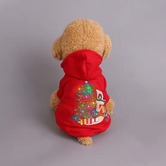 2017 Holloween Pet Hoodie Lighting Coat Dog Christmas LED Clothes 