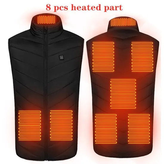 Places Heated Vest Men Women USB Heated Jacket Heating Vest Thermal Clothing Hunting Vest Winter Heating Jacket Blacks