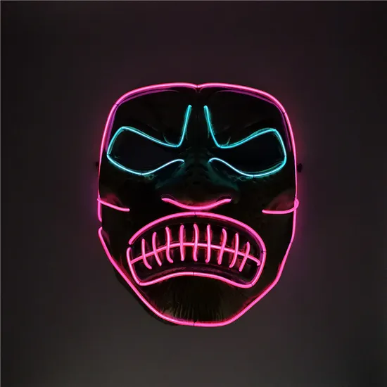 EL Cool Light Luminescent Mask Dance Mask Halloween Party Scary Ghost Face Dance Cheer Luminescent Props 