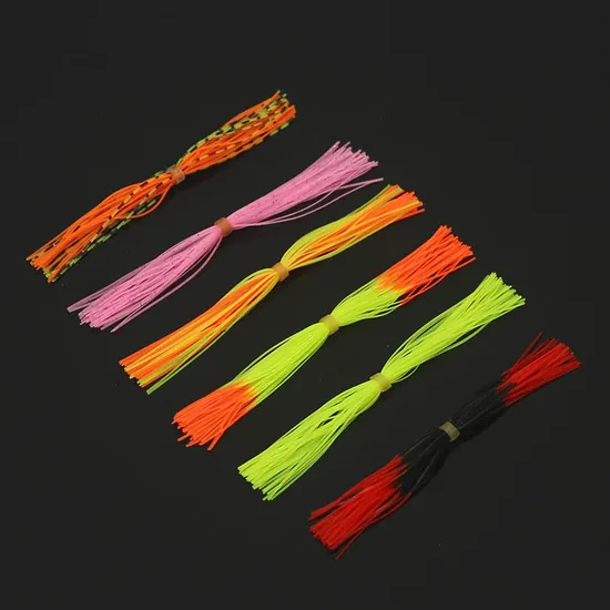 Silicone Jig Skirts DIY Rubber Skirt Fishing Bass Jig Lures 50 Strands Fishing Lure Skirt Replacement for Spinnerbaits Bass Buzzbaits Fishing Jigs Trailers 