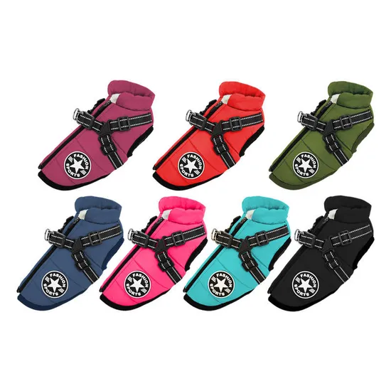 Wholesale Pet Clothes Waterproof and Warm Dog Winter Ski Suit Clothes Pet Vest Jacket 