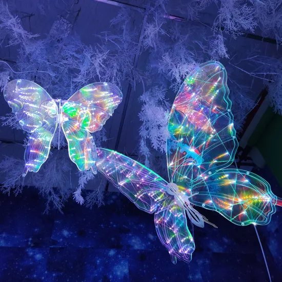 Shopping Mall Colorful Pet Luminous Butterfly Shaped Ornaments Activity Layout Props 